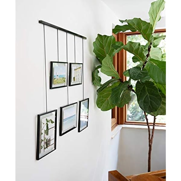 Umbra Exhibit Cornici multifoto stile galleria, Acciaio, Nero, 5 Cornici